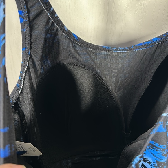 NEW Swimsuits for All Spliced tank one piece swimsuit blue Hawaiian print - Picture 9 of 14